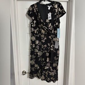 Beautiful London Times black with gold dress. Size 12